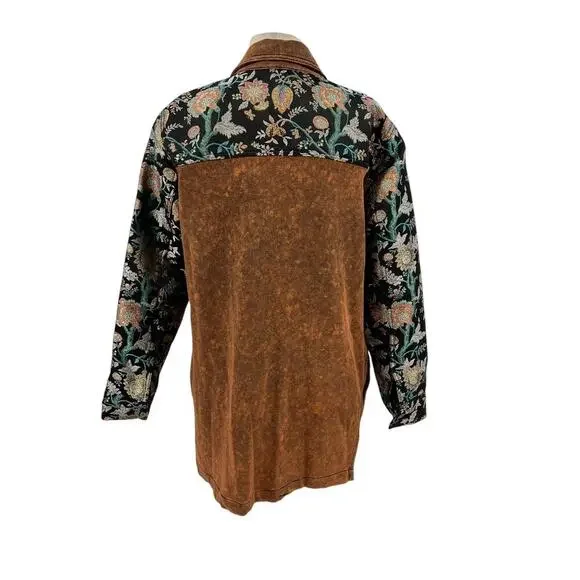 Aratta Silent Journey Coolness Floral Jacquard Sleeve Oversized Shacket Small - Picture 8 of 14